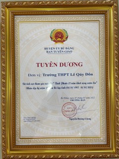 Những thành tích đáng ghi nhận của chi bộ trường THPT Lê Quý Đôn năm 2021  