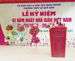 TRƯỜNG THPT LÊ QUÝ ĐÔN LONG TRỌNG TỔ CHỨC LỄ KỶ NIỆM 41 NĂM NGÀY NHÀ GIÁO VIỆT NAM
